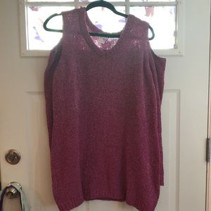 BNWOT Venus Cold Shoulder Sweater w silver accents large